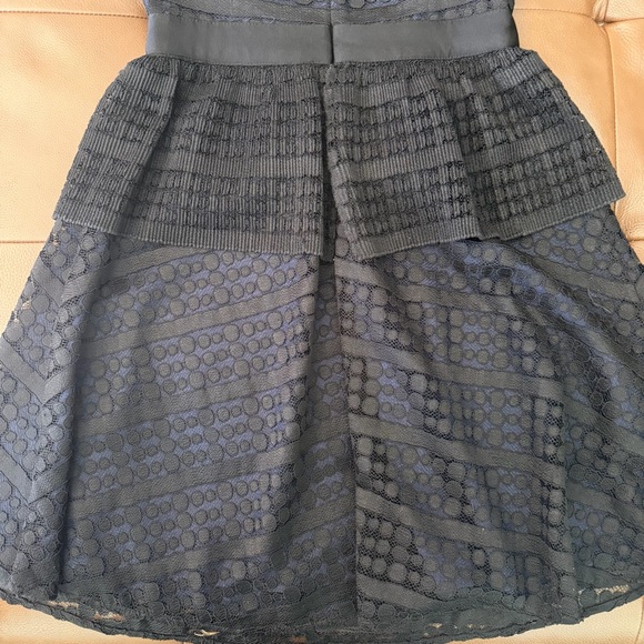 Chelsea28 Black Lace Midi Dress with Peplum Waist - Picture 7 of 12